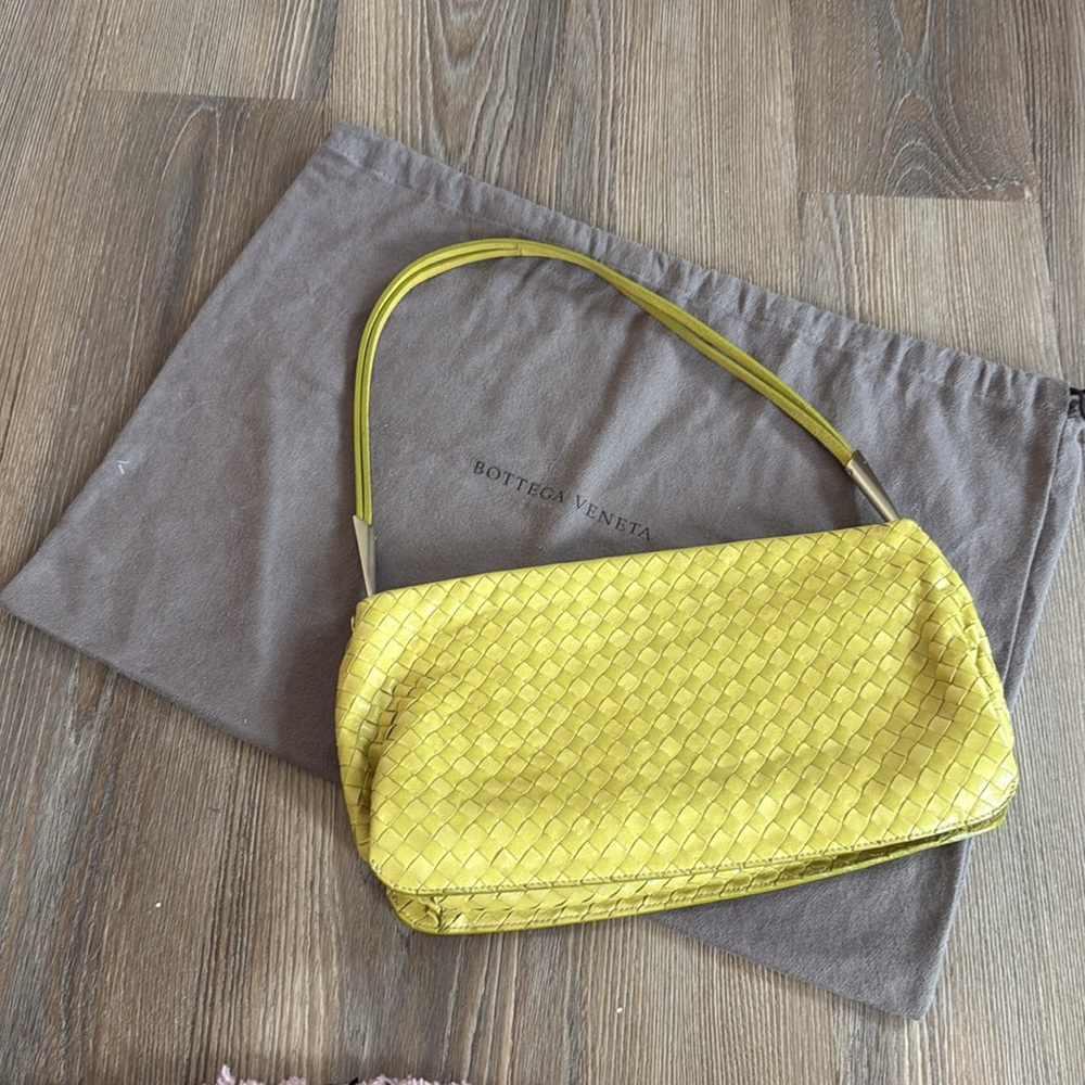 Vintage bottega veneta lime green Nappa Intrecciato Woven Tote